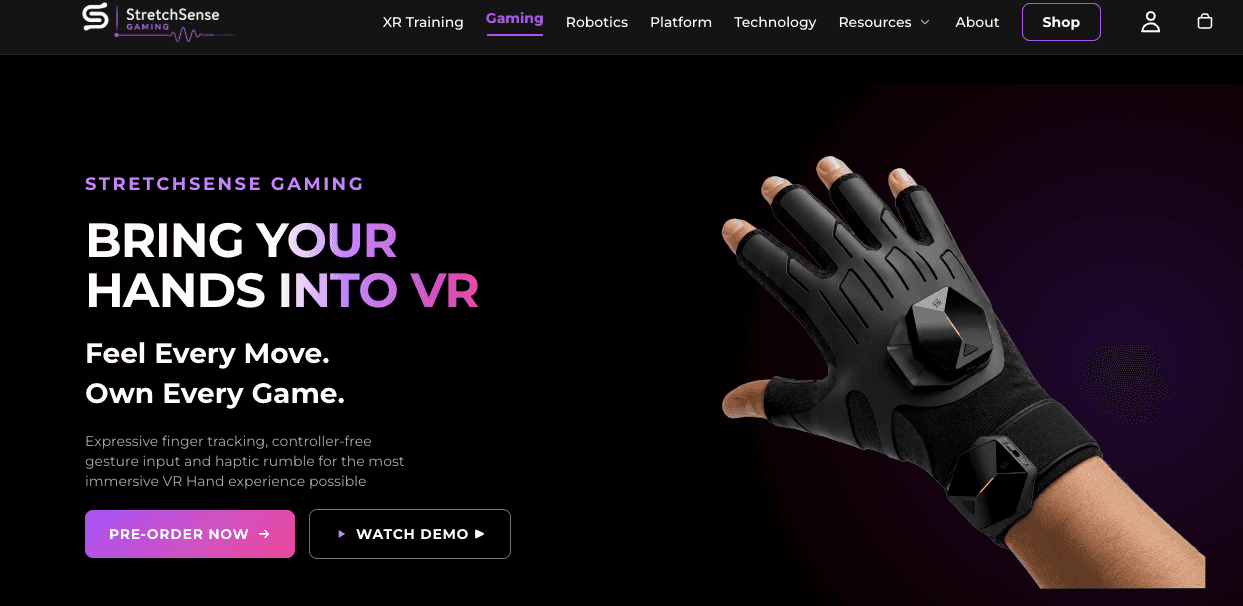 StretchSense Gaming, Shopify Custom Landing